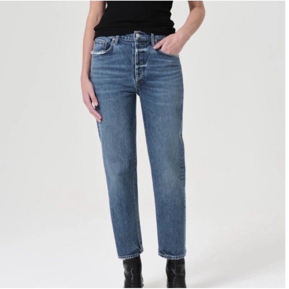 Agolde Riley High Rise Straight Ankle Crop Jeans Organic Cotton women's size 28